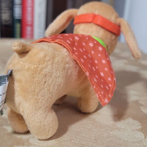 Hallmark Happy Halloweenie Dachshund 6” dog plush in a Mask & Glow in Dark Cape - Picture 9 of 13